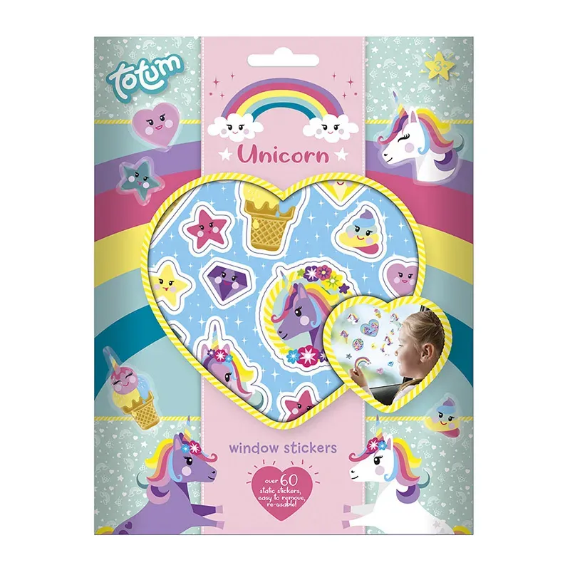 Återanvändbara Enhörningsklistermärken för Fönster