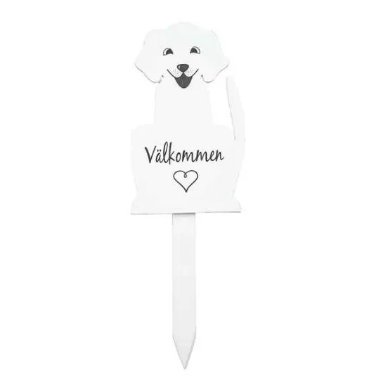 Träskylt Hund - Välkommen