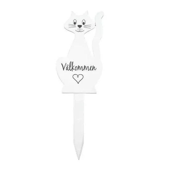 Träskylt Katt - Välkommen