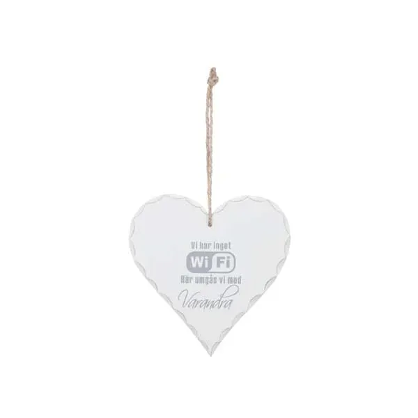 Välkommenskylt i trä, Vi har inget Wifi