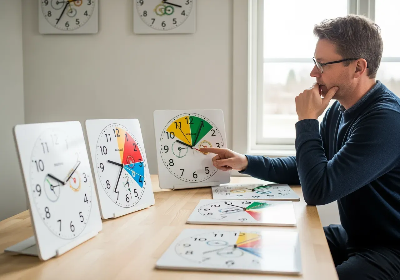 Barn lär sig klockan